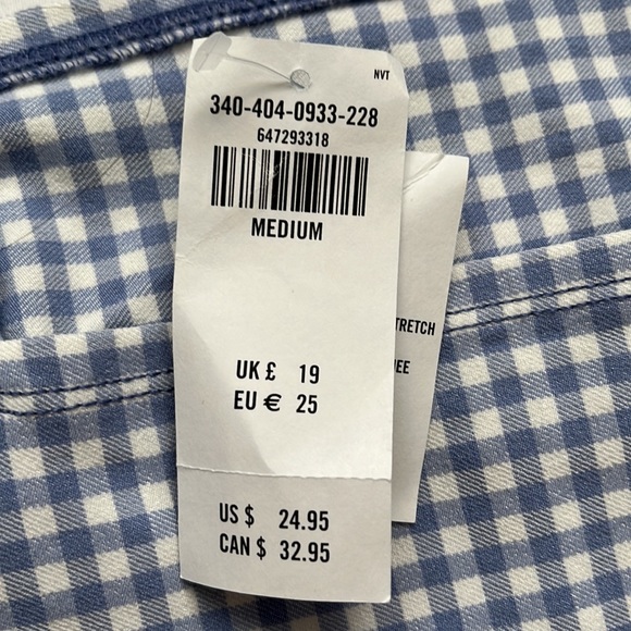 Crop Blue and White Checkered Top - Picture 4 of 4